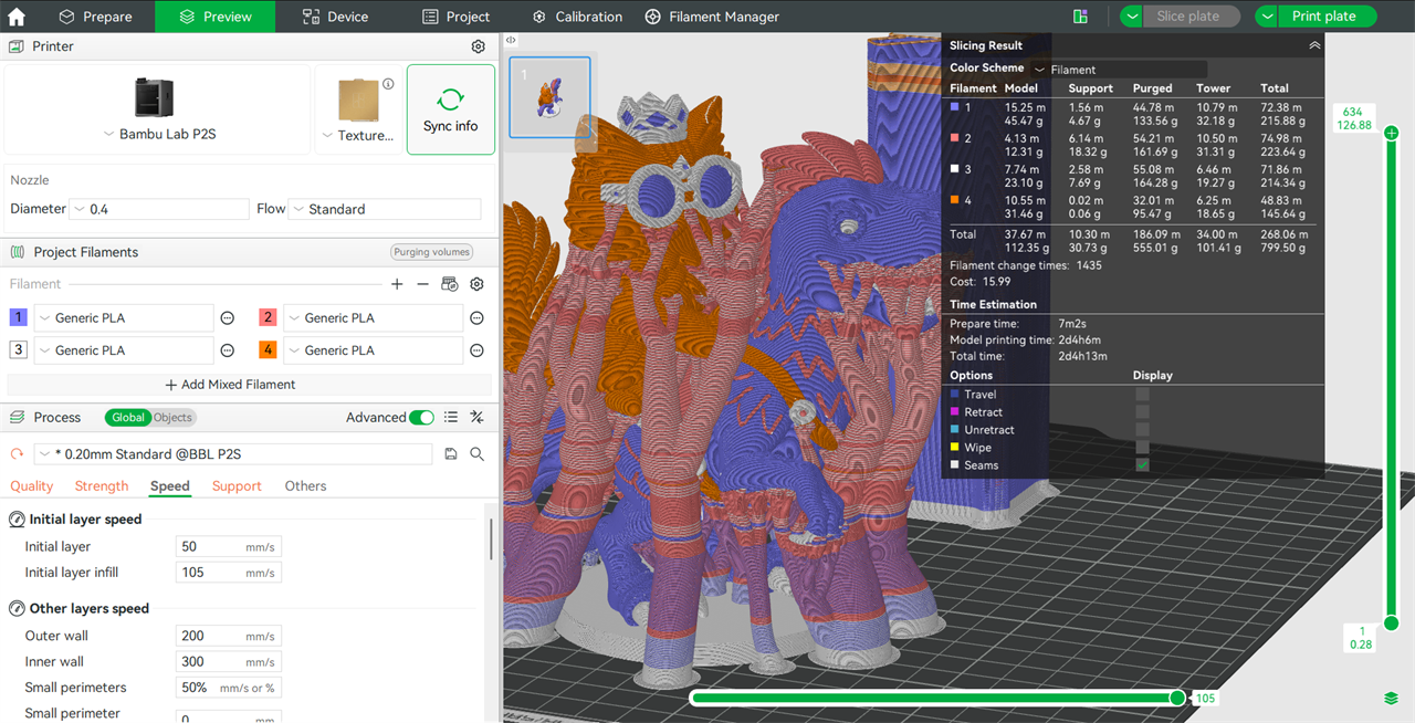 A 3D model in Bambu studio.