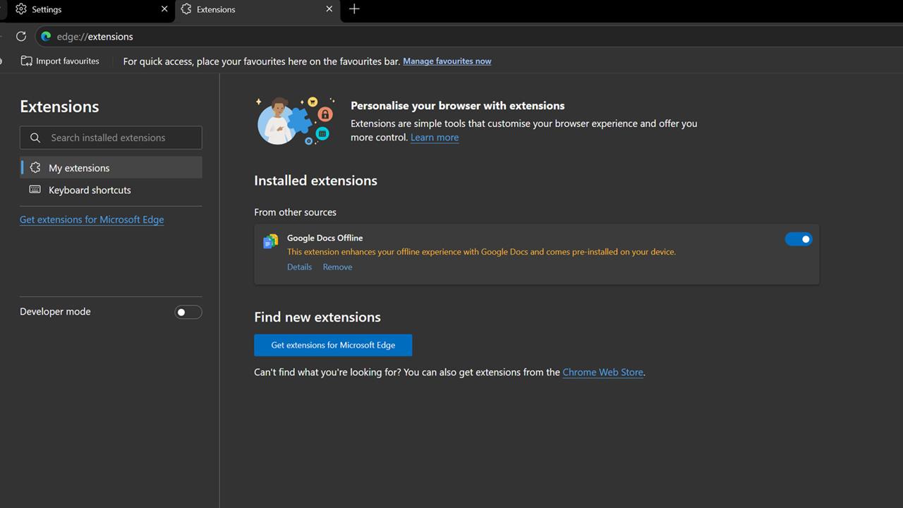 edge remove extensions