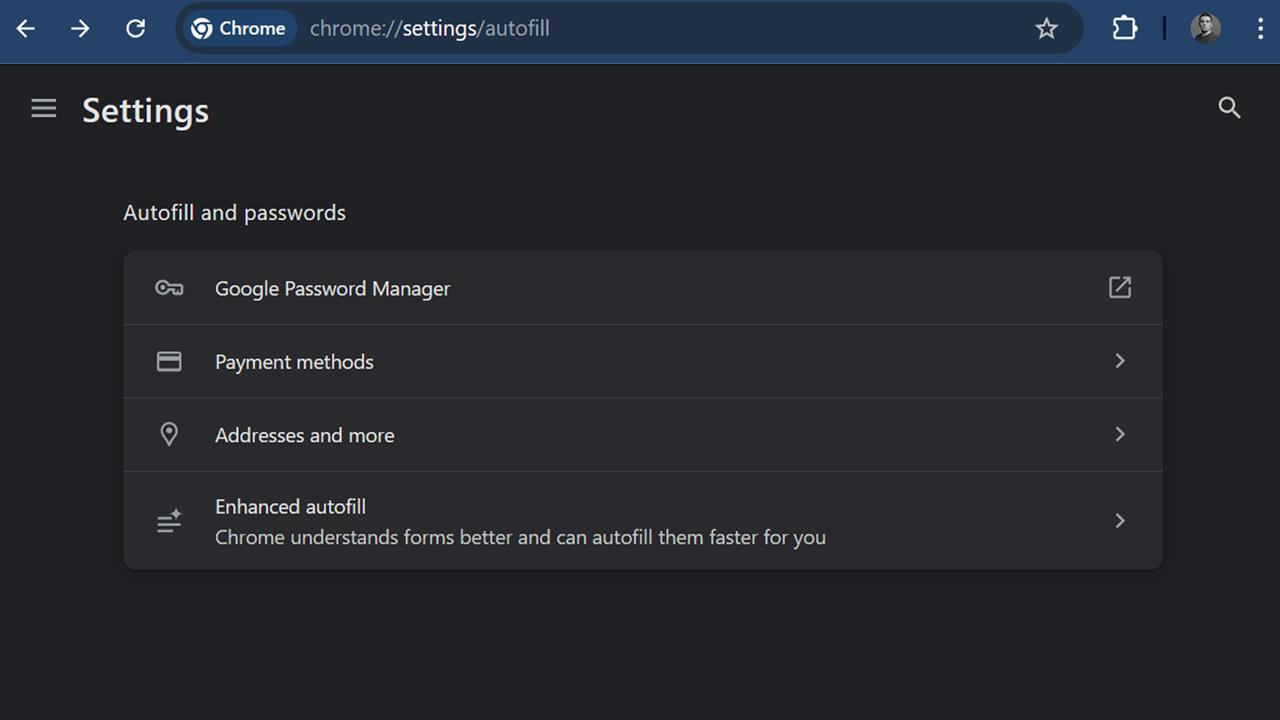 chrome manage auto fill
