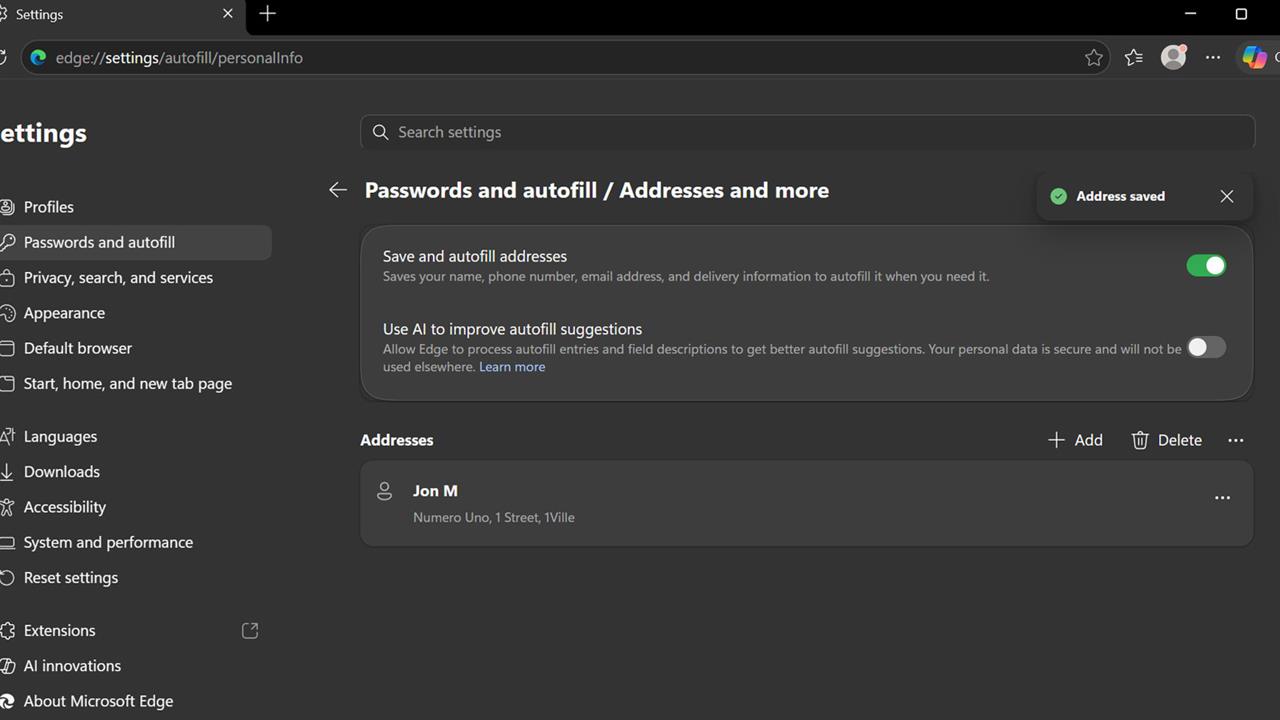 edge manage passwords