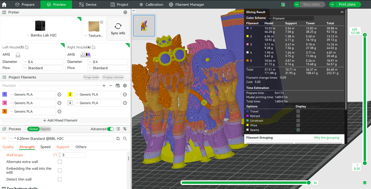 A 3D model in Bambu studio.