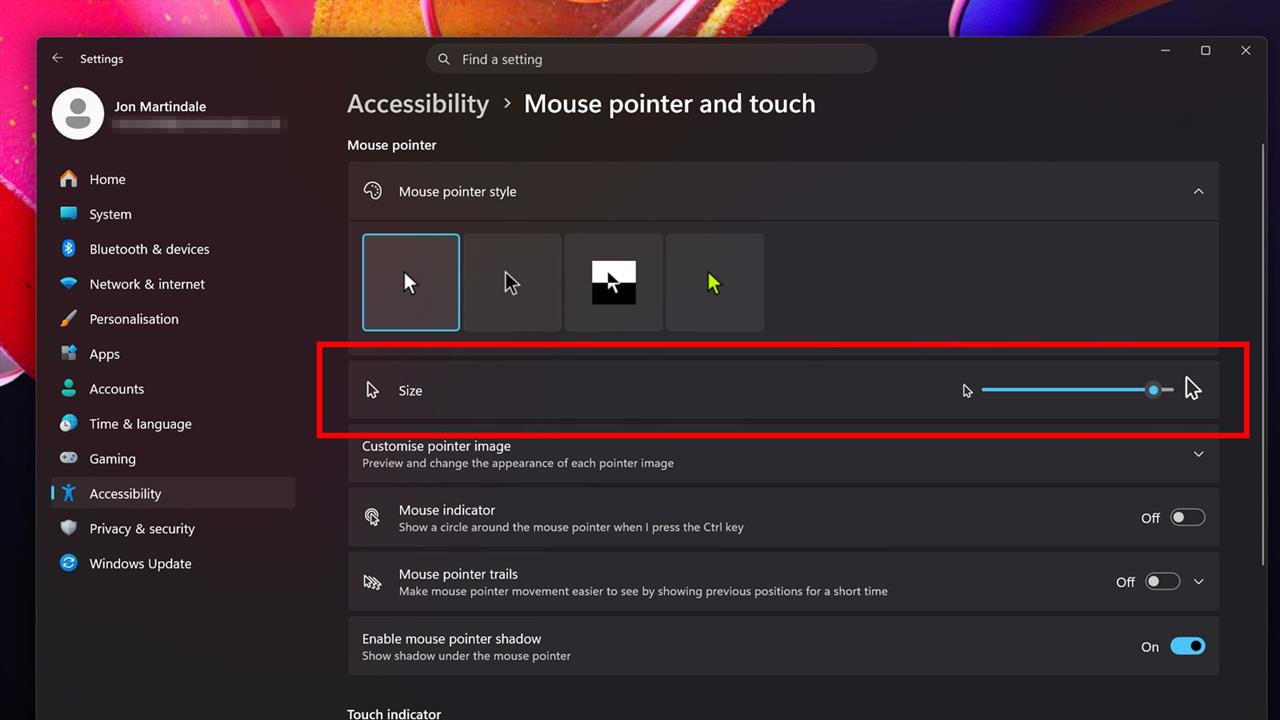 Windows 11 Change Mouse Pointer Size
