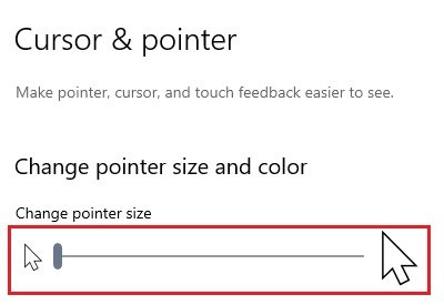 Windows 10 change mouse size