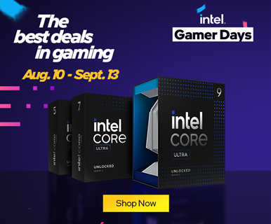 Intel Gamer Days. The best deals in gaming. Aug 10-Sept 13. Shop Now