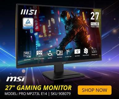 MSI 27-inch Gaming Monitor - SHOP NOW; Model: Pro MP273L E14; SKU 908079